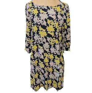 Loco Lindo Vintage Inspired Floral Rayon Ornate‎ Midi Dress Retro Girly Pockets